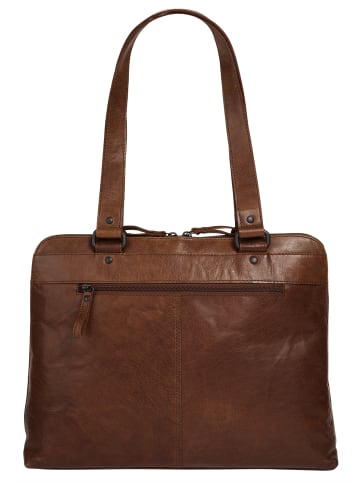 SPIKES & SPARROW Shopper LAPTOP SHOULDER BAG in cognac