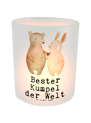 Mr. & Mrs. Panda Kerze Hase Bester Kumpel der Welt mit Spruch in Transparent
