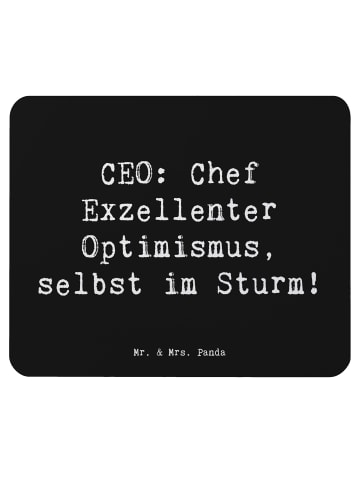 Mr. & Mrs. Panda Mauspad Spruch ZeichenO Optimismus mit Spruch in Schwarz