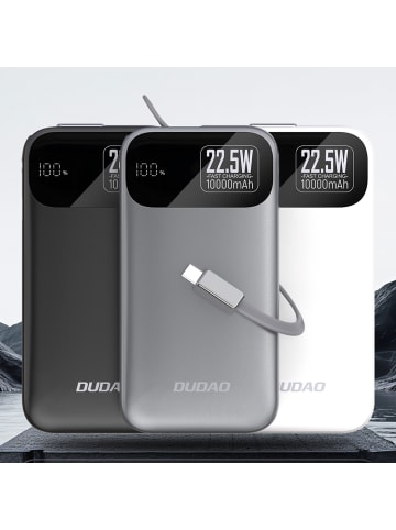 Dudao K31 10000mAh 22,5W Powerbank mit Kabel Grau