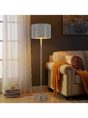 ZMH Stehlampe in grau E27 H 144cm Sternenhimmel Design