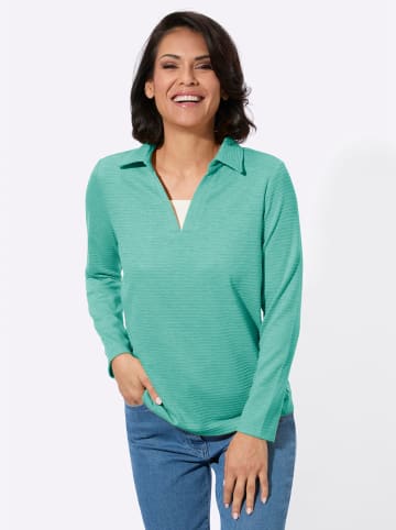 WITT WEIDEN Poloshirt in smaragd-meliert