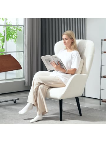 HOMCOM Sessel-88L x 75B x 106H cm-Weiß