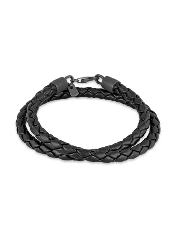 KUZZOI Armband 925 Sterling Silber Twisted in Schwarz