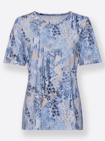 WITT WEIDEN Rundhalsshirt in himmelblau-nachtblau-bedruckt