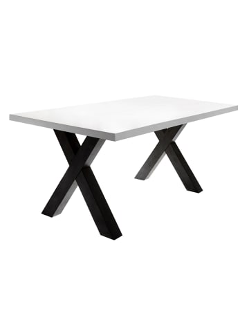 58 aufm Kessel ESSZIMMERTISCH Eike 8 140 x 90 x 75 Esstisch Schwarzstahl/Weiß Matt Lack
