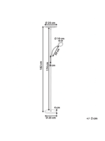 Beliani 2-tlg Stehleuchte ESKALDE  in Schwarz