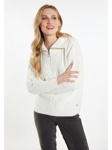 DreiMaster Damen Strickpullover in Wollweiss