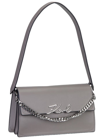 Karl Lagerfeld Handtasche K/Signature Medium Flap Shb in Ash Grey