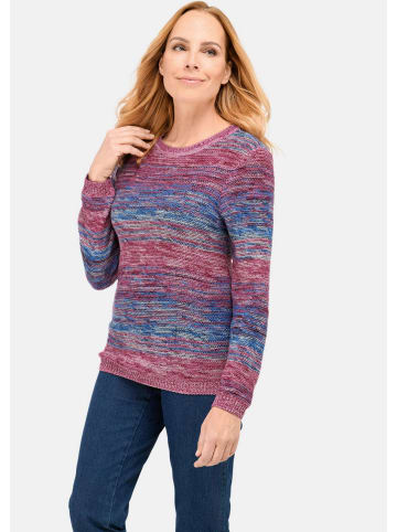 GOLDNER Kurzgröße:  Multicolor-Pullover Multicolor-Pullover mit Farbverlauf in cyclam / gemustert