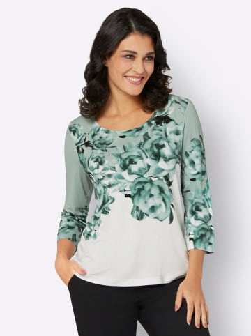 creation L 3/4-Arm-Shirt in weiß-kalkmint-bedruckt