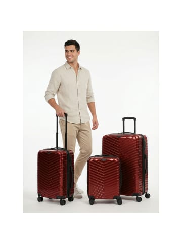 Redolz Essentials 18 2.0 4 Rollen Kofferset 3-teilig mit Dehnfalte metallic-red shiny