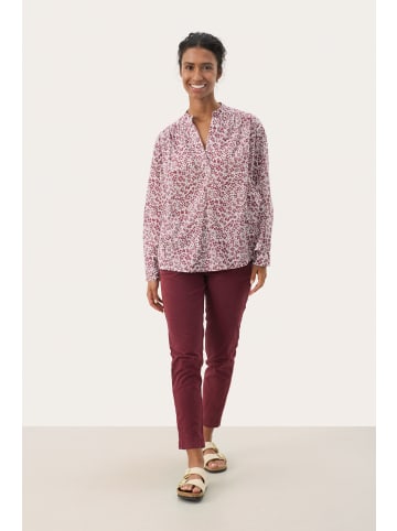 PART TWO Kurzarm-Bluse NatalePW Oversize fit in Tawny Port Mini Flower