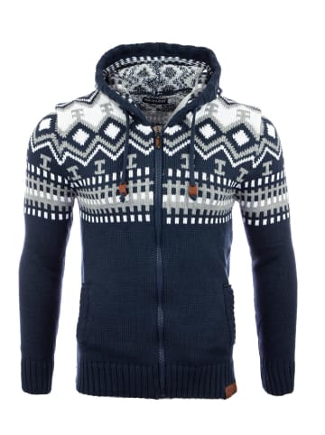 RESLAD Strickjacke Norweger in blau