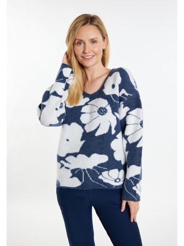 Usha Damen Strickpullover in Marine Weiss
