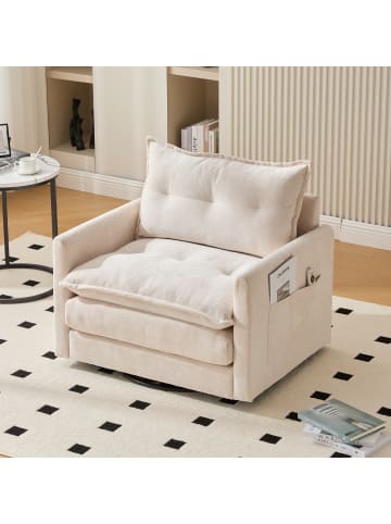ABRIHOME 360° drehbarer Loungesessel mit Kissen in Beige