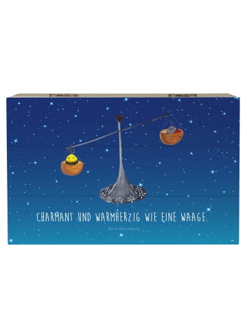 Mr. & Mrs. Panda Geschenkdose Sternzeichen Waage mit Spruch in Sternenhimmel Blau