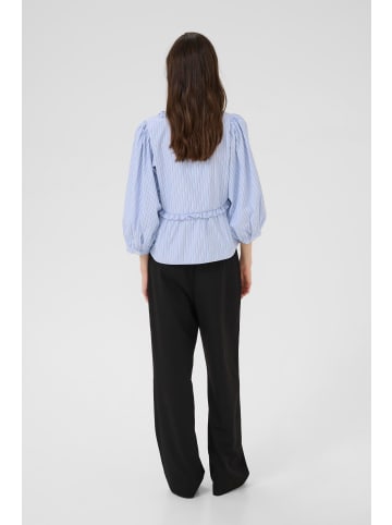Karen By Simonsen Langarm-Bluse KBDanielle Peplum fit in Subdued Blue Stripe