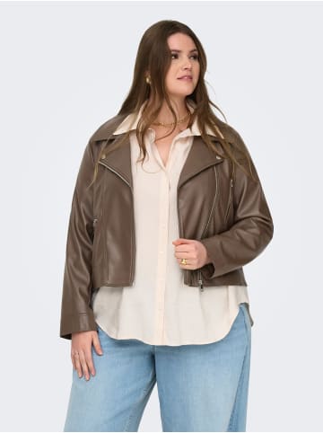 ONLY Carmakoma Bikerjacke in Chocolate Martini