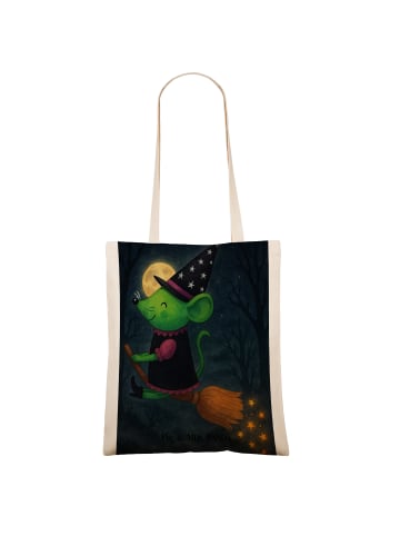 Mr. & Mrs. Panda Tote Bag Hexe Fliegt Design ohne Spruch in Weiß