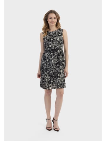 Usha Damen Midikleid Mit Retro-Print in Schwarz Mehrfarbig
