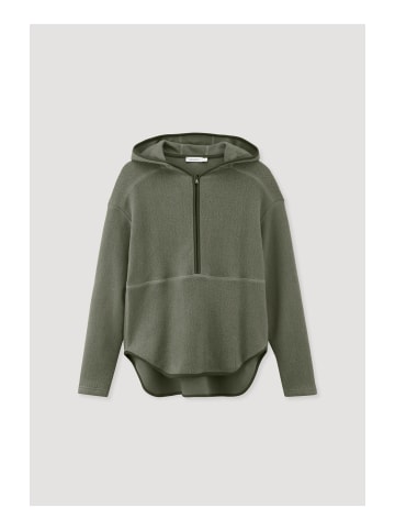 Hessnatur Fleece-Hoodie in oliv