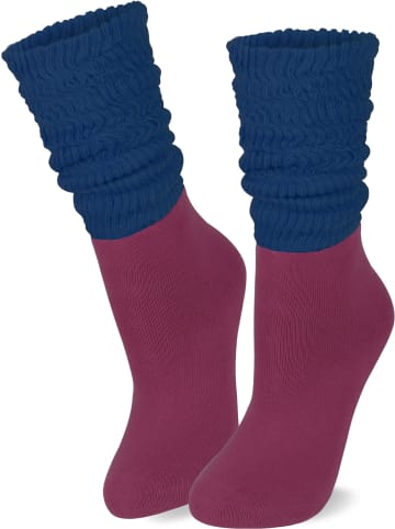 normani 2 Paar Vollfrottee-Socken Casual Couch in Aubergine