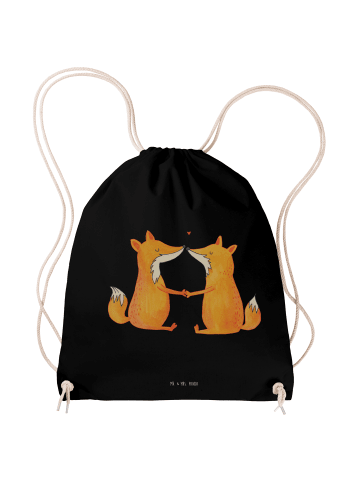 Mr. & Mrs. Panda rucksack beutel Füchse Liebe ohne Spruch in Schwarz