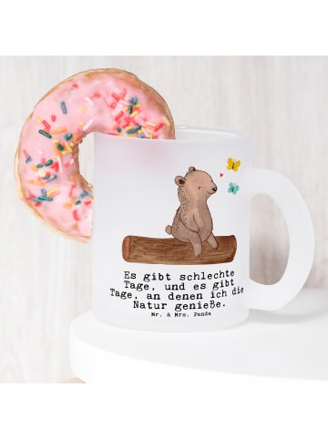 Mr. & Mrs. Panda Becher Bär Naturliebhaber mit Spruch in Transparent