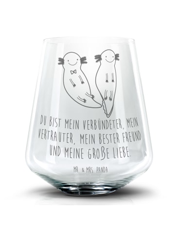 Mr. & Mrs. Panda Dekoglas Axolotl Freundin mit Spruch in Transparent