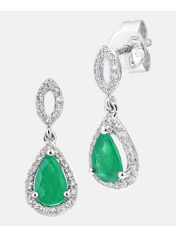 Diamant L'éternel Ohrhänger aus 750 Weißgold mit Diamant mit Smaragd