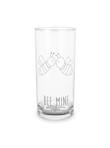 Mr. & Mrs. Panda Wasserglas Biene Liebe mit Spruch in Transparent