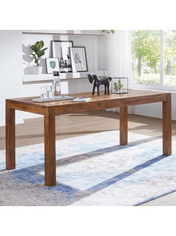 KADIMA DESIGN Esstisch Massivholz Sheesham, Handgefertigt, Holztisch, Küche in Braun