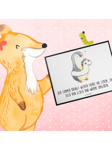 Mr. & Mrs. Panda schreibauflage Sommerfarben mit Spruch in Weiß