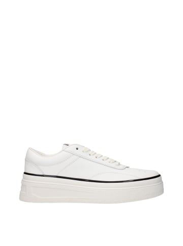 Jil Sander Weiß Leder Plateau Sneaker