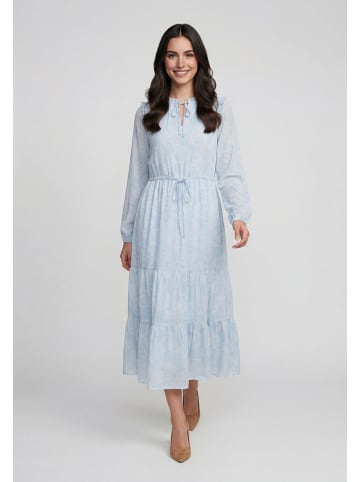 Usha Women Dress in blue offwhite