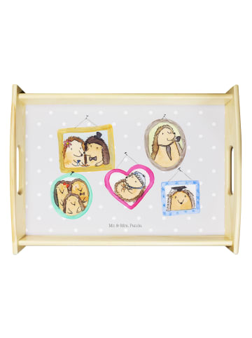 Mr. & Mrs. Panda Servier Tablett Igel Familie ohne Spruch in Grau Pastell