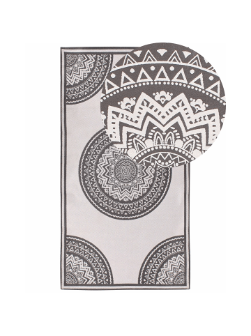 Beliani Outdoorteppich NELLORE in Grau/Beige - (W) 80 x (L) 150 cm