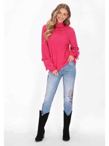 IZIA Women Sweater in fuchsia melange