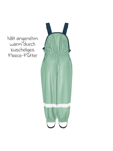 Playshoes Regen-Latzhose mit Fleecefutter - Grün in gruen