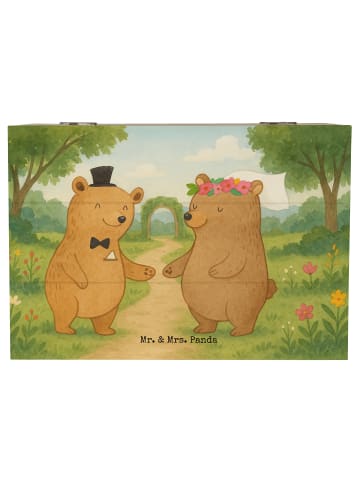 Mr. & Mrs. Panda Truhe Bären Heirat Design ohne Spruch in Weiß