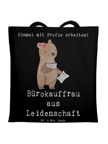 Mr. & Mrs. Panda Einkaufstasche Bürokauffrau Leidenschaft mit Sp... in Schwarz