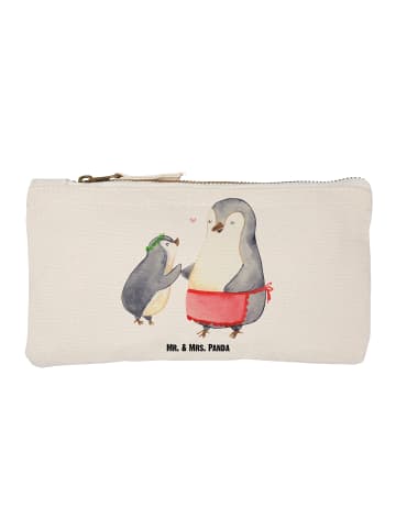 Mr. & Mrs. Panda Schminktasche Pinguin mit Kind ohne Spruch in Weiß