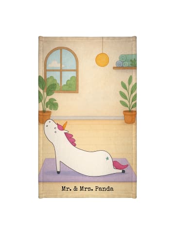 Mr. & Mrs. Panda Handtuch Einhorn Yoga Design ohne Spruch in Weiß