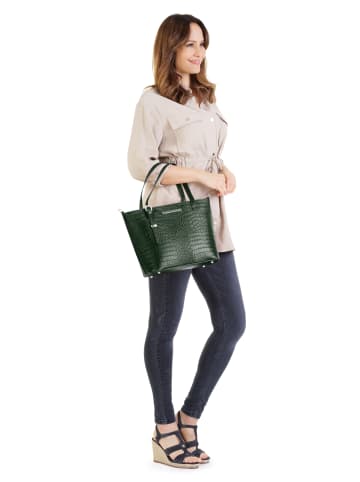 Cluty Handtasche echt Leder in dunkelgrün