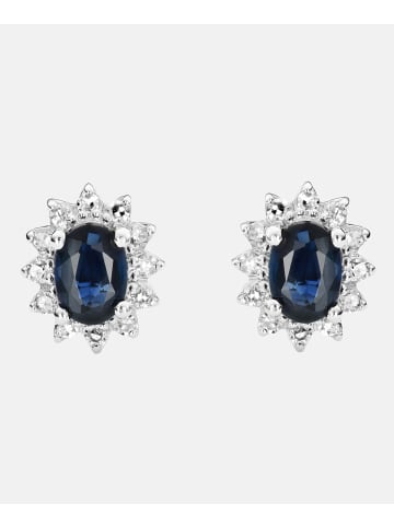 Diamant L'éternel Ohrringe aus 375 Weißgold mit Diamant mit Saphir