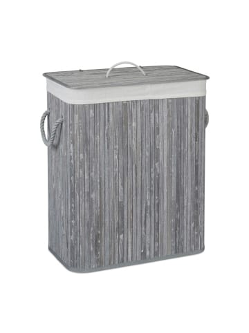 relaxdays Wäschekorb in Grau - (B)55 x (H)63 x (T)35 cm