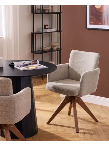 Beliani 2er-Set Esszimmerstuhl EVELYN in Beige/Braun