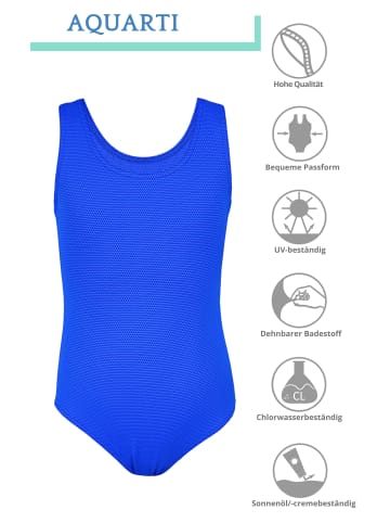 Aquarti Mädchen Badeanzug mit Ringerrücken in blau Modell 1