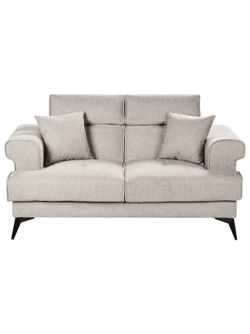 Beliani 2-Sitzer Sofa SKIVE in Beige - (W) 160 x (H) 88 x (L) 85 cm